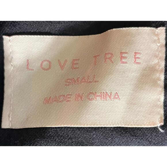 LOVE TREE SzS Lightweight Utility Jacket Snap Button Drawstring Cinch Waist Blk - Picture 5 of 8